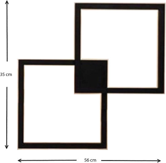 Megapap Estrid Modern Lamp Wall with Integrated LED and Natural White Light Black 56x35x4cm