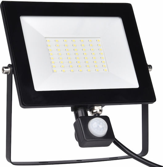 Elvhx Waterproof LED Flood Light 50W Cold White 6500K with Motion Sensor and Photocell IP65