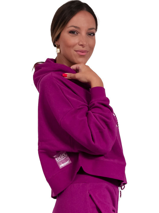 Cropped Hanorac pentru femei Cu glugă Violet