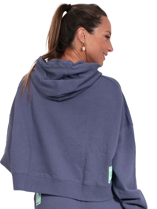 Body Action Women's Hooded Sweatshirt Blue Denim