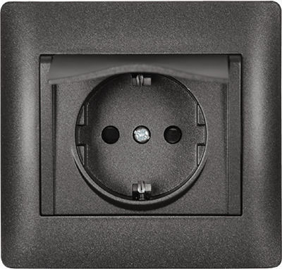 Elmark Rhyme Single Power Socket Graphite