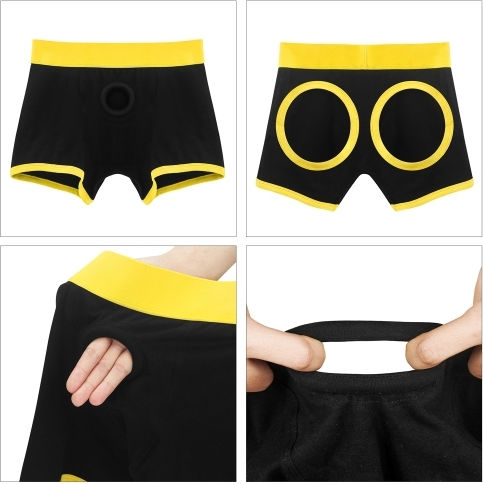 Lovetoy Ingen Horny Strap On Shorts Бельо в Черен цвят
