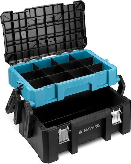 Navaris Cantilever Tool Storage Plastic Box W57.5xD31xH29cm 55222.01