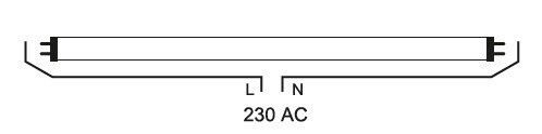 Aca Lighting Batten Double-Ended with 2 Slots for LED Lamps T8 120cm