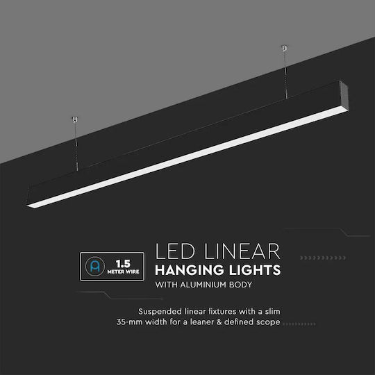 V-TAC LED Lumina liniară Lumină Plafon 40W Alb rece IP20 cu Intensitate Reglabilă L120xL3.5xÎ6.7cm