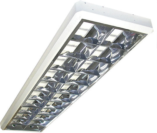 Aca Metallic Fluorescent Ceiling Light 18W T8 Shape for G13 Base L61xD30xH6.5cm
