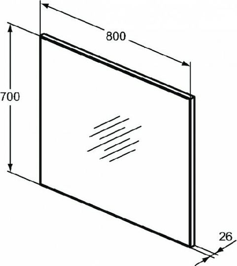 Ideal Standard Ορθογώνιος Καθρέπτης Μπάνιου Led 80x70cm