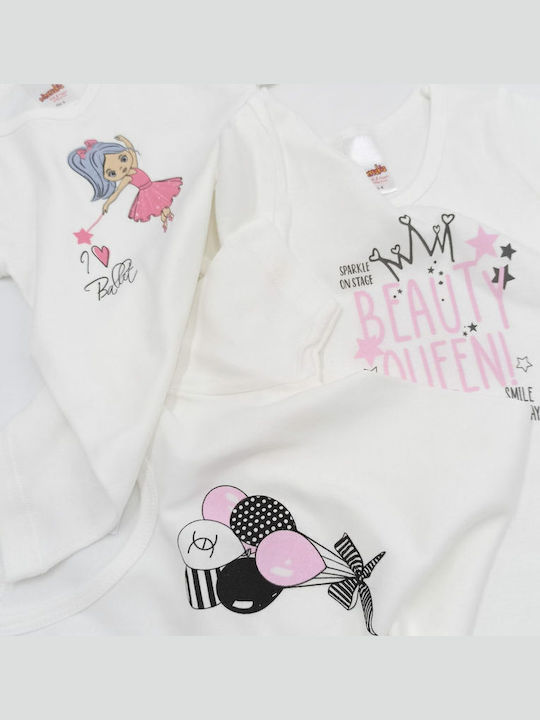 Minerva All Good Things Kids' Set with Undershirts Short-sleeved White 3pcs