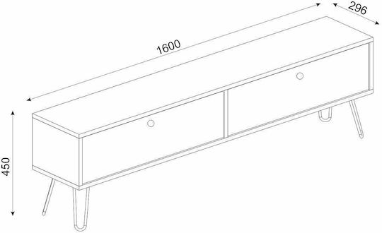 Έπιπλο Τηλεόρασης Drima Φυσικό / Μαύρο Μ160xΠ30xΥ45cm