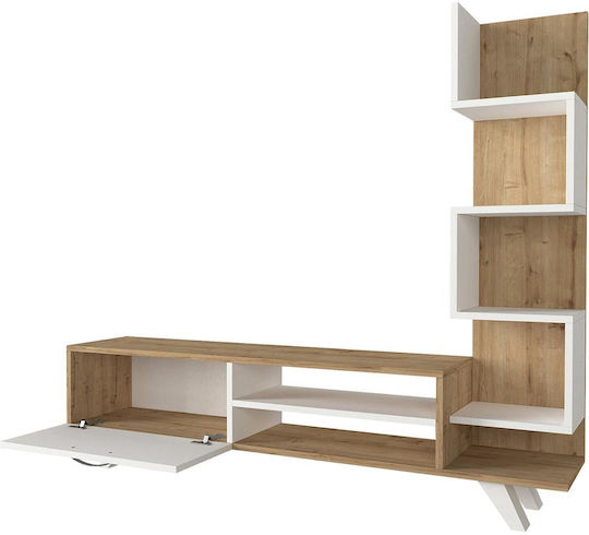 Keros Living Room TV Unit Natural L150xW30xH132cm