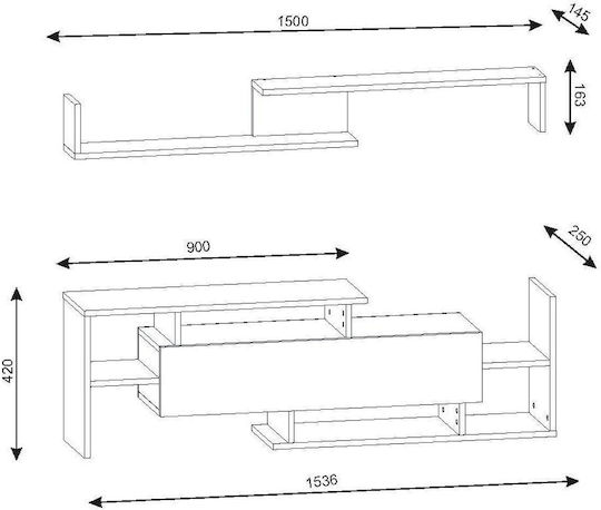 Σύνθετο Σαλονιού Dream Μ154xΒ25xΥ170εκ.