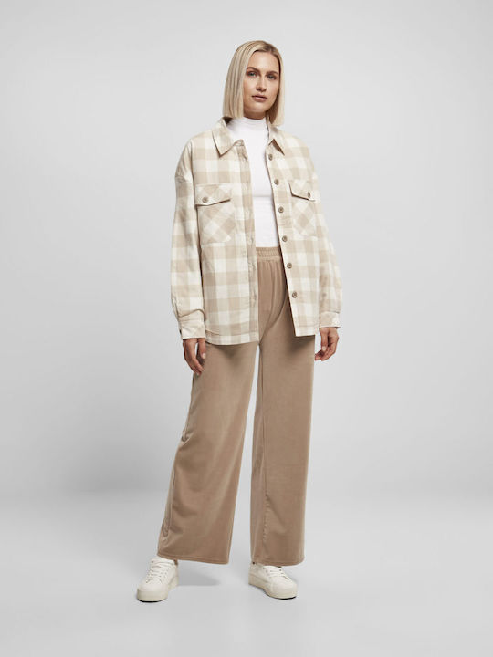 Damen Geprüft White Sand/Light Taupe Overshirt Oversized