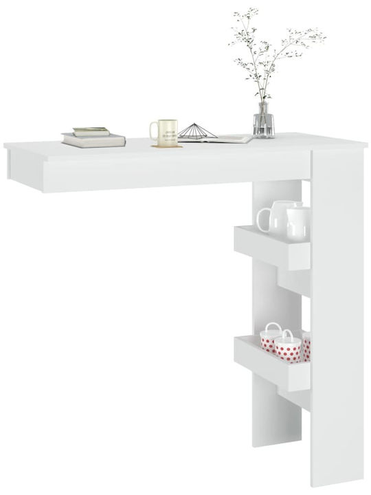 Table Bar Wooden White 102x45x103.5cm