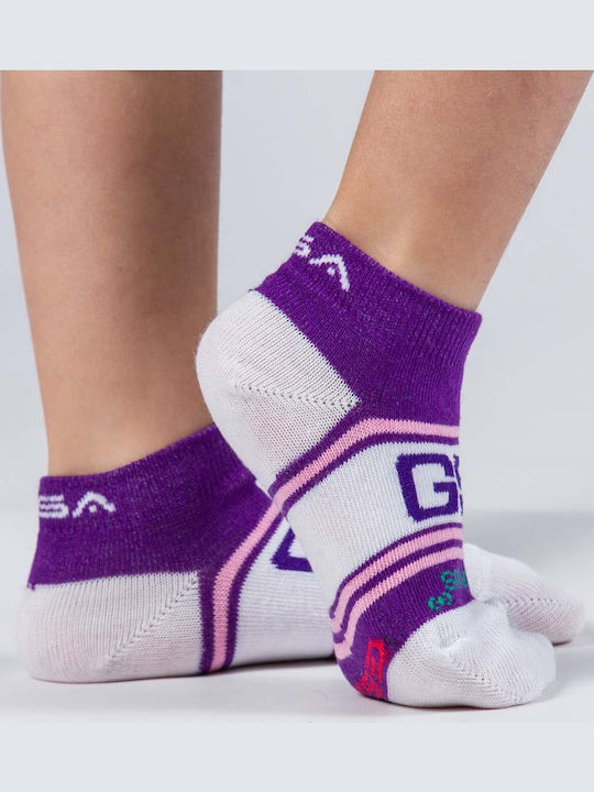 GSA Athletic Kids' Ankle Socks Purple 6 Pairs