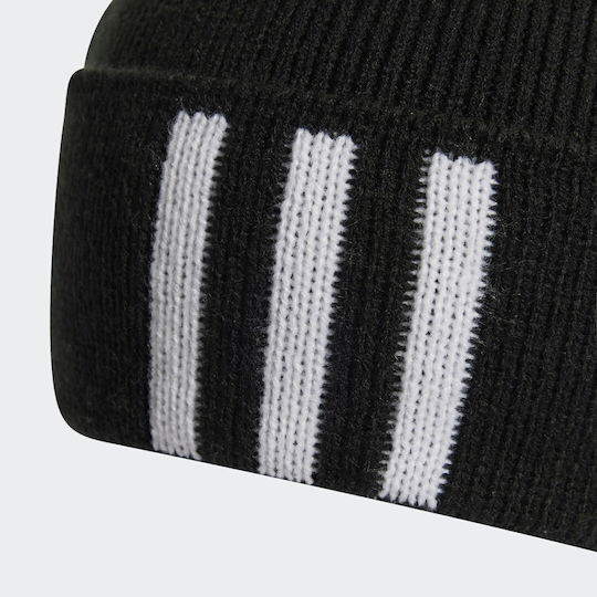 Stripes Beanie Masculin Căciulă Tricotat în culoarea Negru
