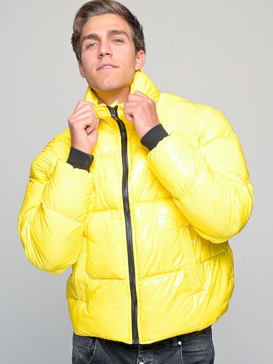 madmext Men's Winter Puffer Jacket Yellow