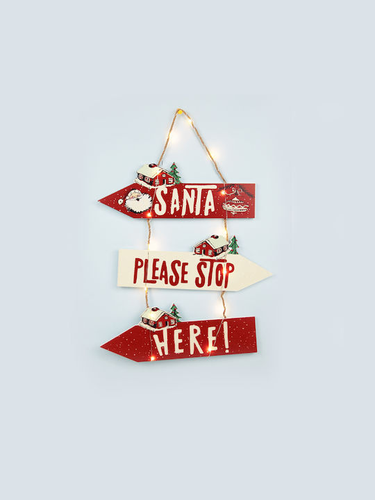 Aca Illuminated Christmas Wooden Figure Sign Red Height 45cm