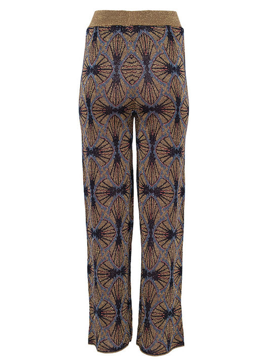 Lurex-Look Palazzo Trousers