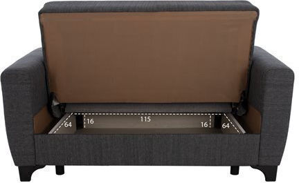 Hema Двуместен Диван Спалня Текстил Сив 190x84x88см.