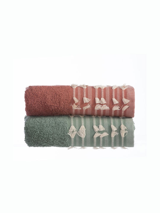 Nef-Nef Homeware Bath Towels Set 3pcs Lilian Green 500gr/m²