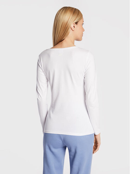 4F Women's Athletic Blouse Long Sleeve Biały