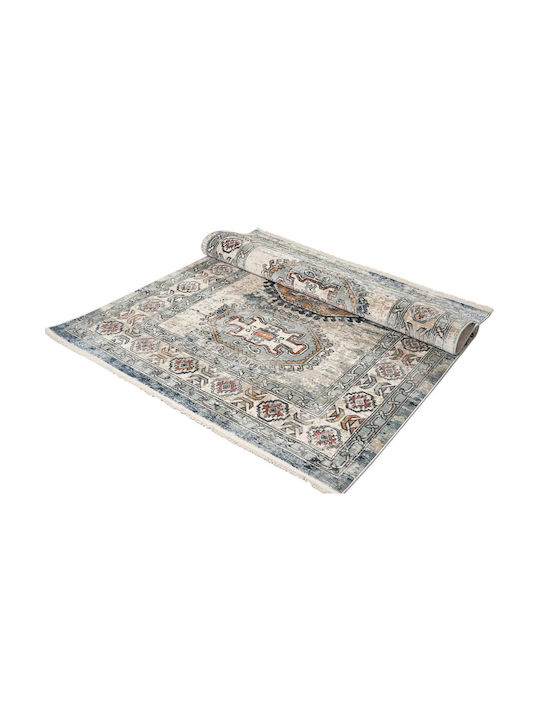 Polcarpet Bedroom Rug Set Bohemian Cream and Aqua 2 Pieces