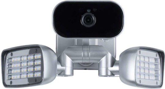 GloboStar 86045 IP Surveillance Camera Wi-Fi/4G Full HD 1080p Waterproof Battery Powered with Two-Way Communication Silver