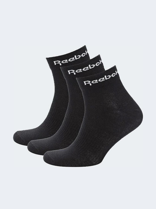Reebok Active Core Αθλητικές Κάλτσες Μαύρες 3 Ζεύγη