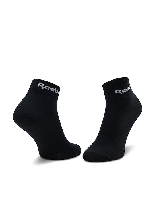 Reebok Active Core Αθλητικές Κάλτσες Μαύρες 3 Ζεύγη