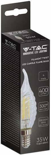 V-TAC LED Bulb 4W 118mm for Socket E14 Natural White 400lm