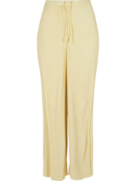 Femei Talie înaltă Din material textil Pantaloni cu elastic Galbenă