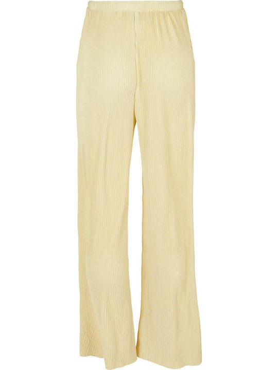 Femei Talie înaltă Din material textil Pantaloni cu elastic Galbenă