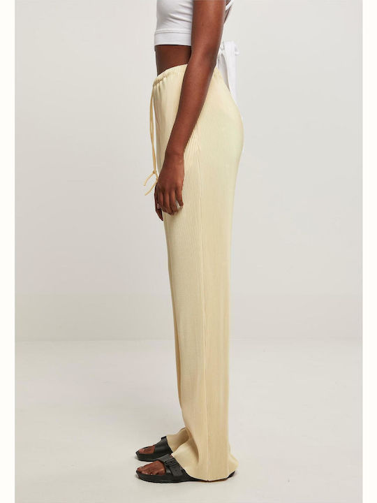 Femei Talie înaltă Din material textil Pantaloni cu elastic Galbenă