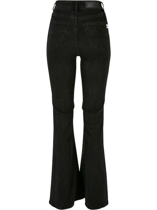 Women's Jeans Pants High Rise Flared Black