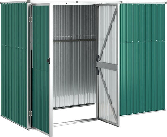 Metallic Garden Shed Galvanized Green L2.25xW0.89xH1.61m