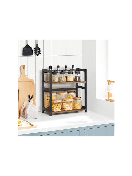 Songmics Wooden Brown Spice Organizer