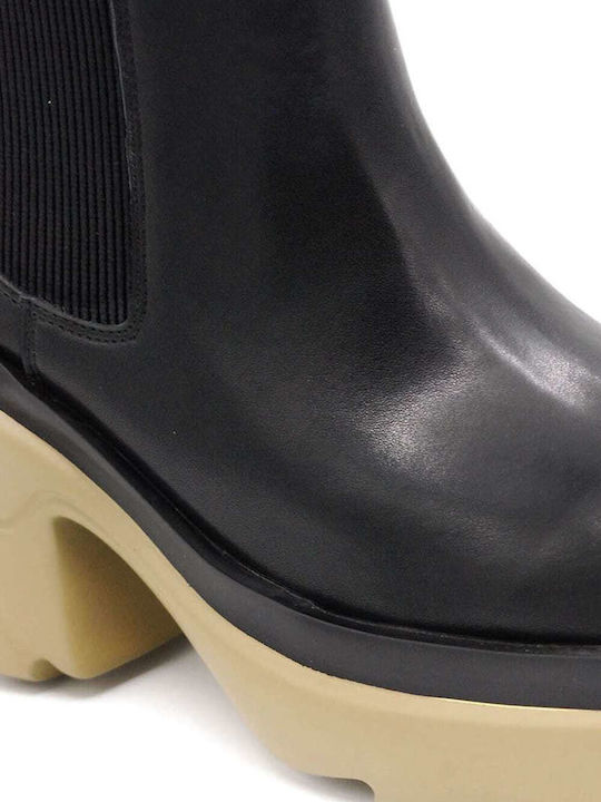 Serene Leather Women's Chelsea Boots with Medium Heel Black