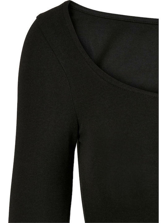 Lingerie Long Sleeve Bodysuit Black
