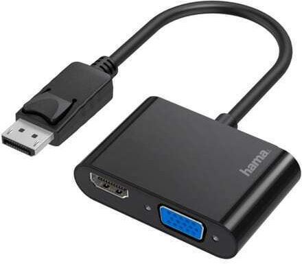 HAMA Конвертор DisplayPort мъжки към HDMI / VGA женски Черен 1бр 00200334