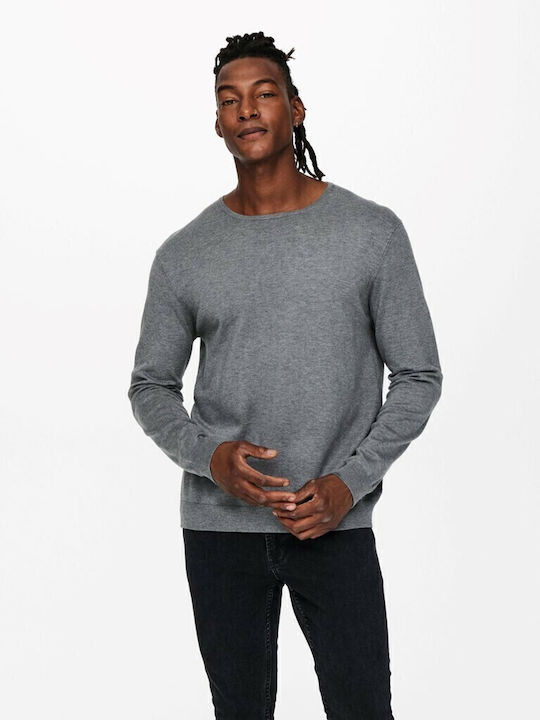 Long Sleeve Sweater Medium Grey Melange