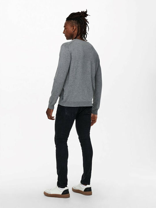 Long Sleeve Sweater Medium Grey Melange