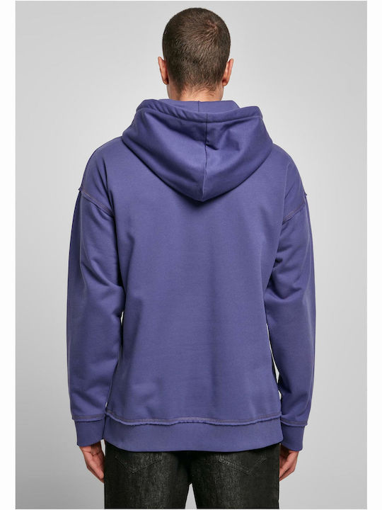 Urban Classics Men's Sweatshirt with Hood and Pockets Blue Light