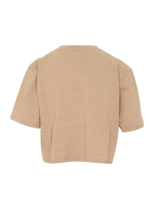 Flossie Γυναικείο Crop T-shirt Καφέ