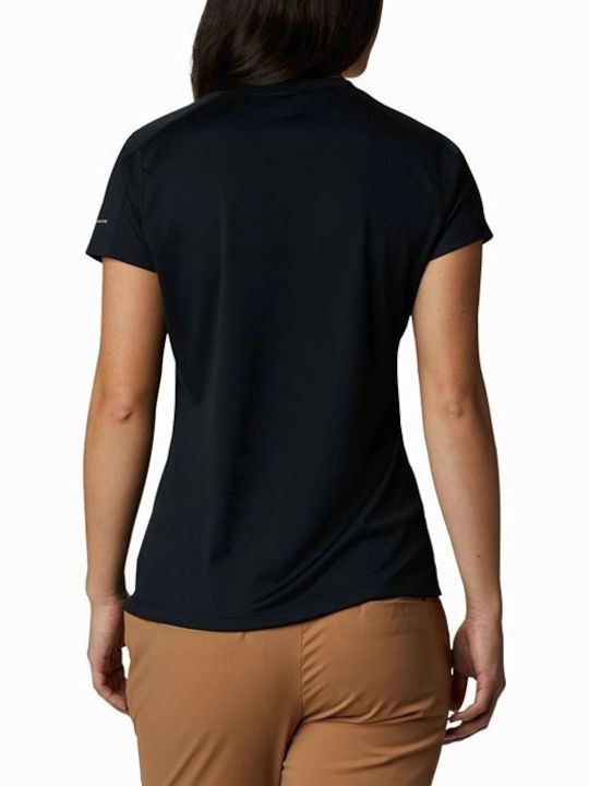 Columbia Damen T-Shirt mit V-Ausschnitt Schwarz