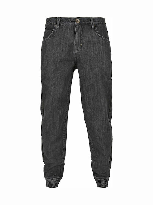 Ανδρικό Παντελόνι Τζιν με Loose Εφαρμογή Acid Washed Black