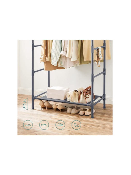 Songmics Rack Pentru Îmbrăcăminte Din Metal Gri 83x45x157cm