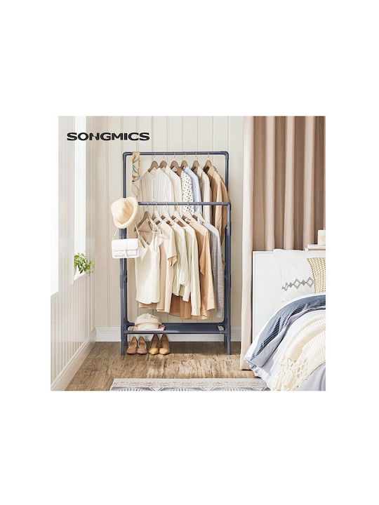 Songmics Rack Pentru Îmbrăcăminte Din Metal Gri 83x45x157cm
