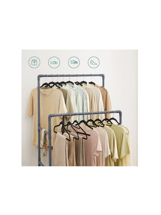 Songmics Rack Pentru Îmbrăcăminte Din Metal Gri 83x45x157cm
