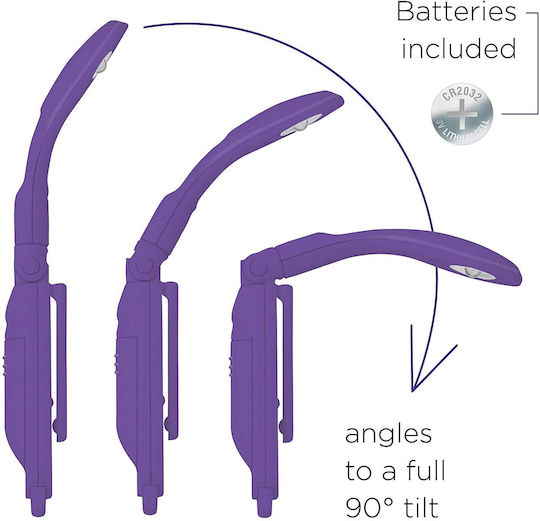 IF Book Light LED with Clip Purple 3 x AG3