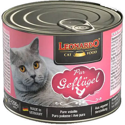 Leonardo Κονσέρβα Wet Food for Adult Cats In Can with Poultry 1pc 200gr